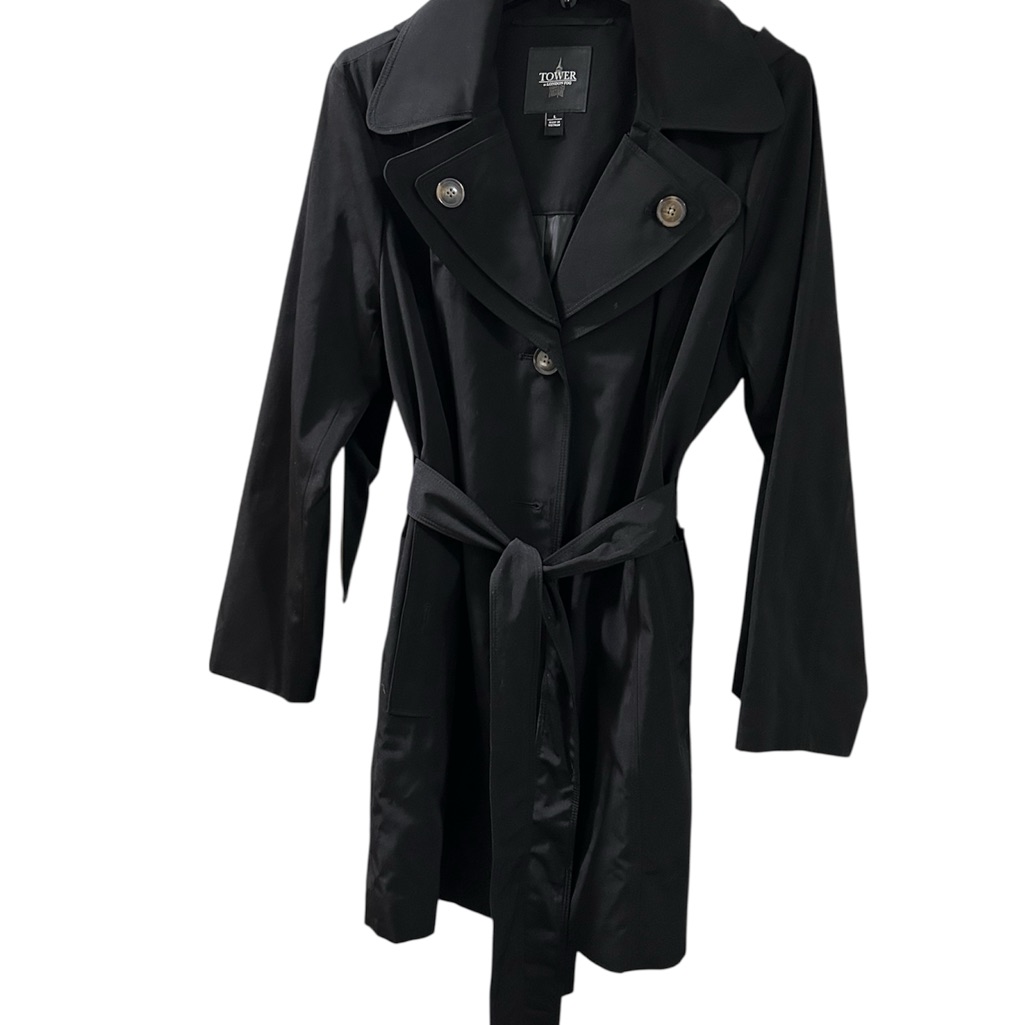 London Fog Elegant Black Trench Coat Nwot